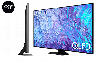 מסך ענק "98 אינץ 98Q80C SAMSUNG ללא מסגרת בגימור שחור גרפיט מהודר מסך ענק "98 אינץ 98Q80C SAMSUNG ללא מסגרת בגימור שחור גרפיט מהודר
